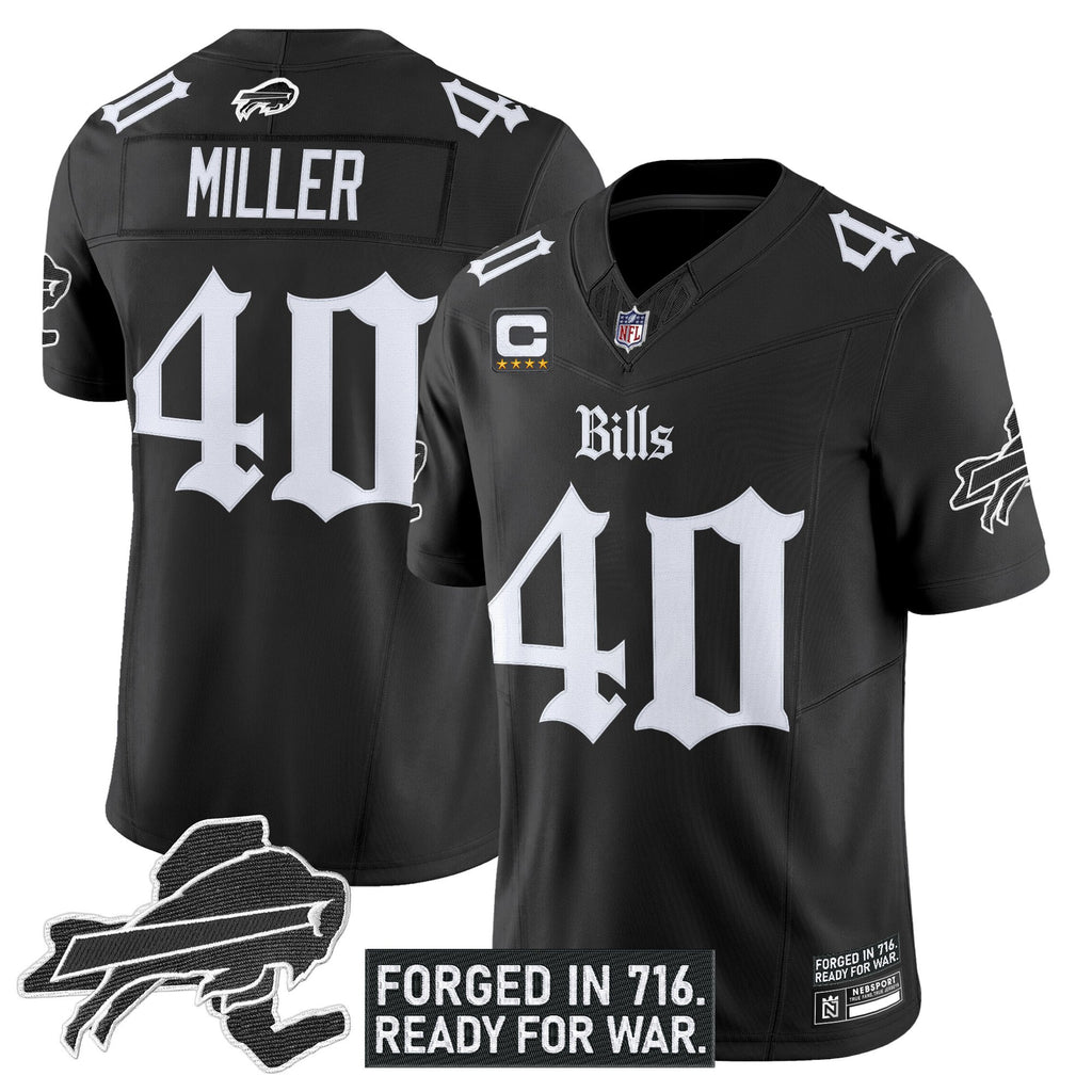 Men's Buffalo Bills 'Gothic Cold Front Edition' Vapor Limited Jersey - All Stitched