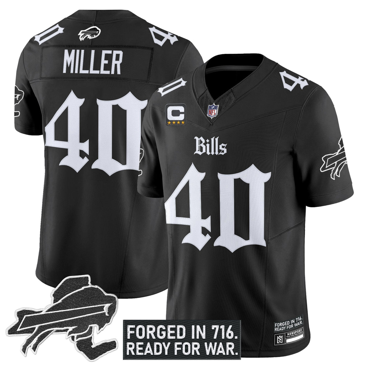 Men's Buffalo Bills 'Gothic Cold Front Edition' Vapor Limited Jersey - All Stitched