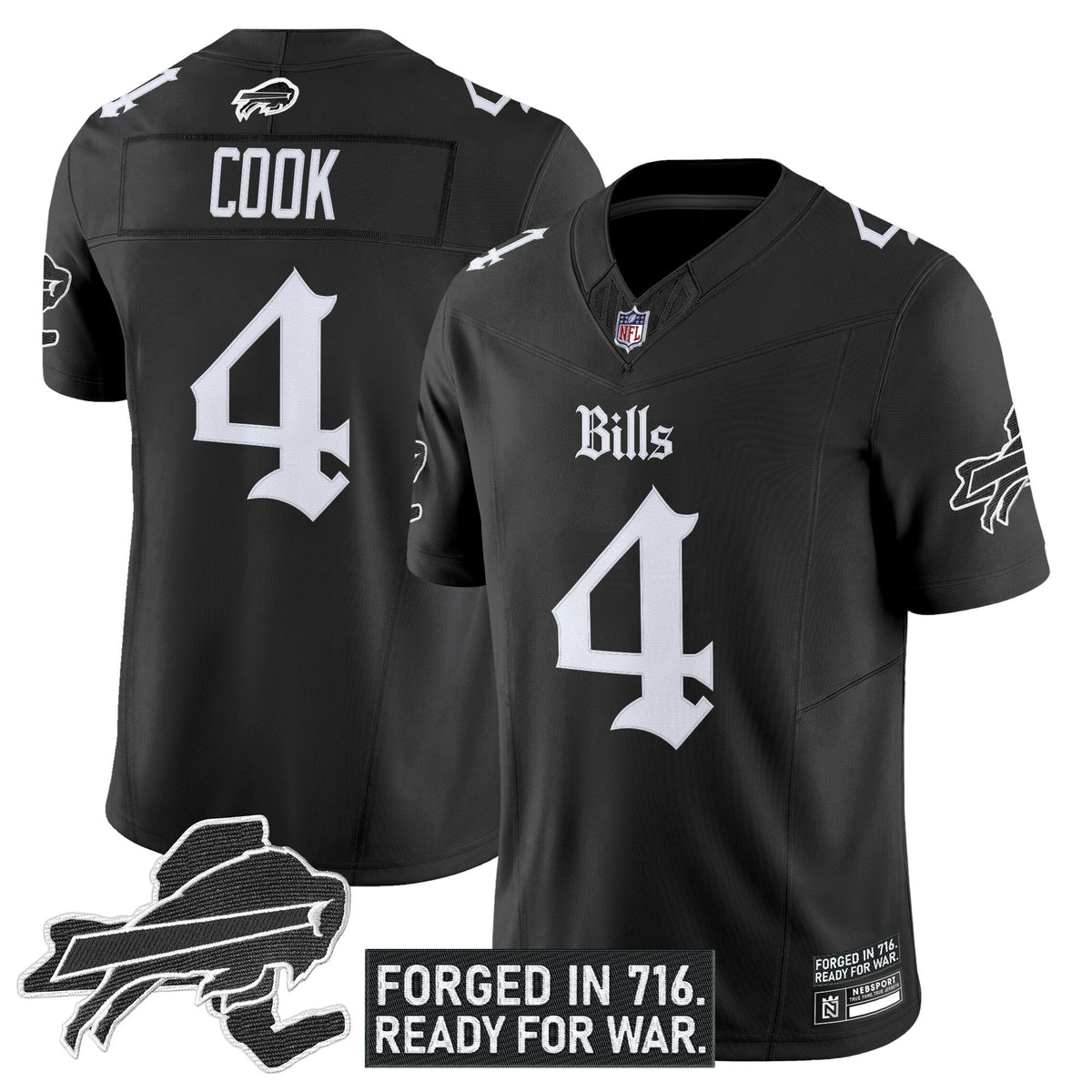 Men's Buffalo Bills 'Gothic Cold Front Edition' Vapor Limited Jersey - All Stitched