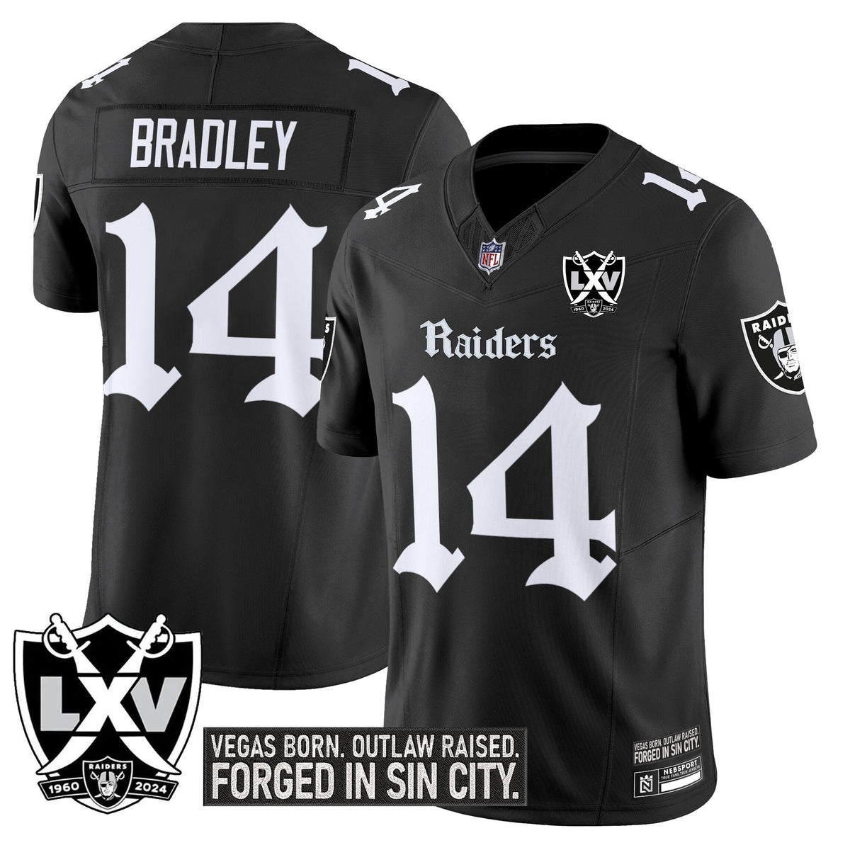 Men's Las Vegas Raiders 'Gothic Sin City Shadows Edition' Vapor Limited Jersey - All Stitched