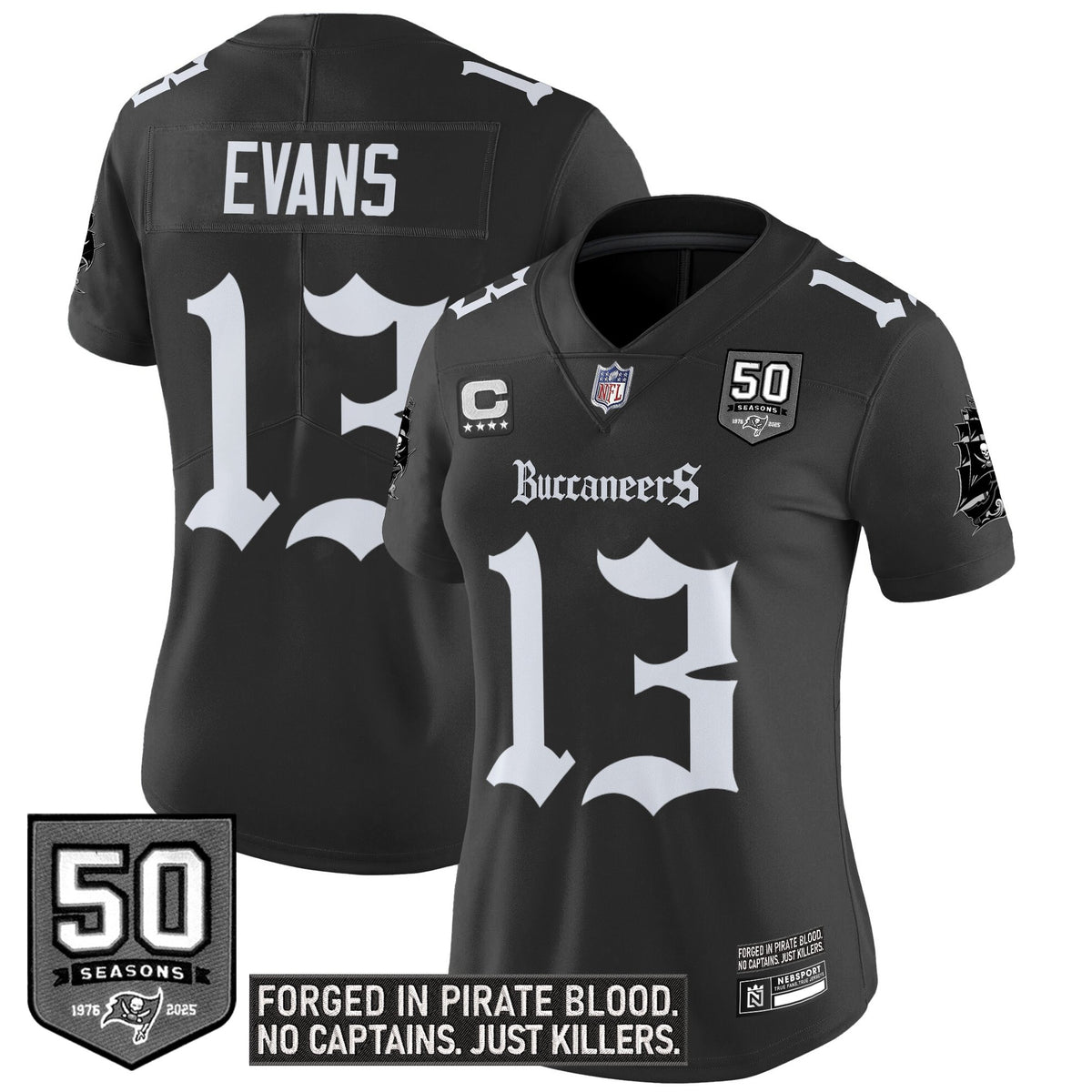 Women's Tampa Bay Buccaneers 'Gothic Pirate Shadows Edition' Vapor Limited Jersey - All Stitched