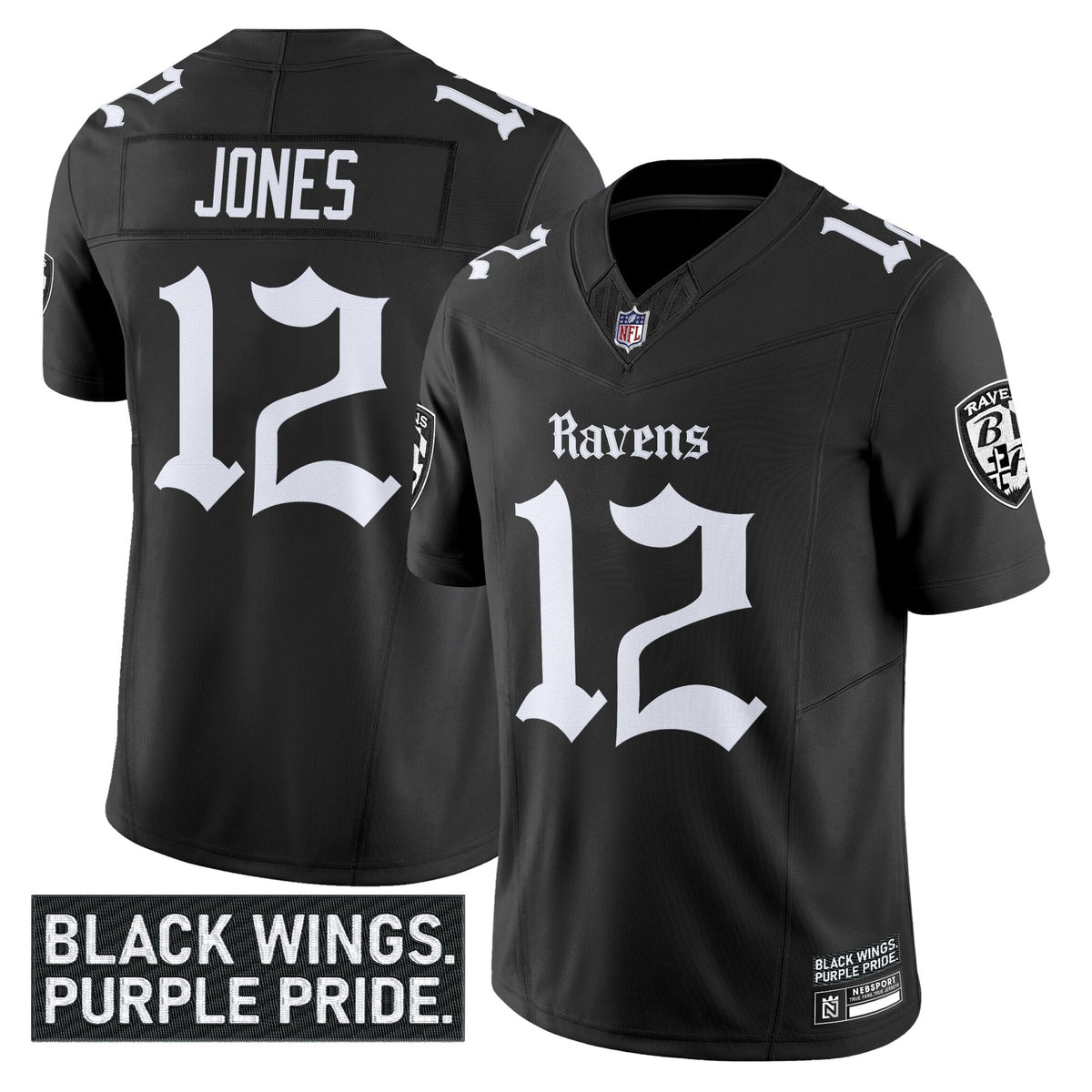 Men's Baltimore Ravens 'Gothic Nevermore Edition' Vapor Limited Jersey - All Stitched