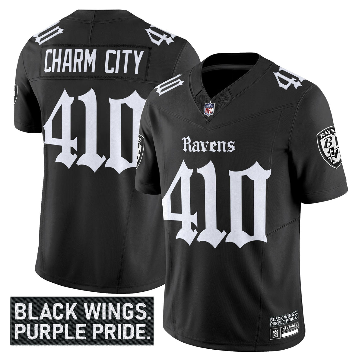 Men's Baltimore Ravens 'Gothic Nevermore Edition' Vapor Limited Jersey - All Stitched