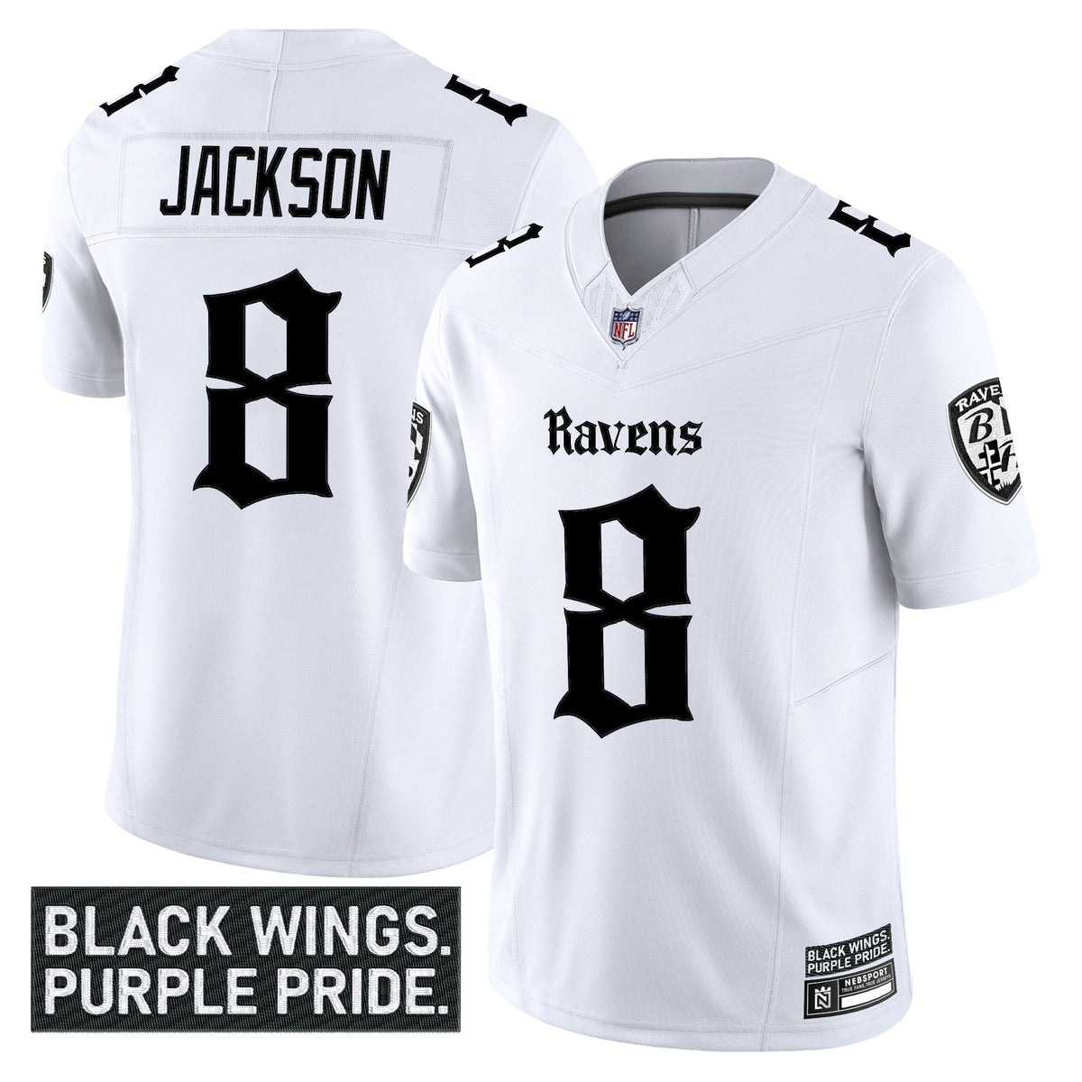 Men's Baltimore Ravens 'Gothic Nevermore Edition' Vapor Limited Jersey - All Stitched