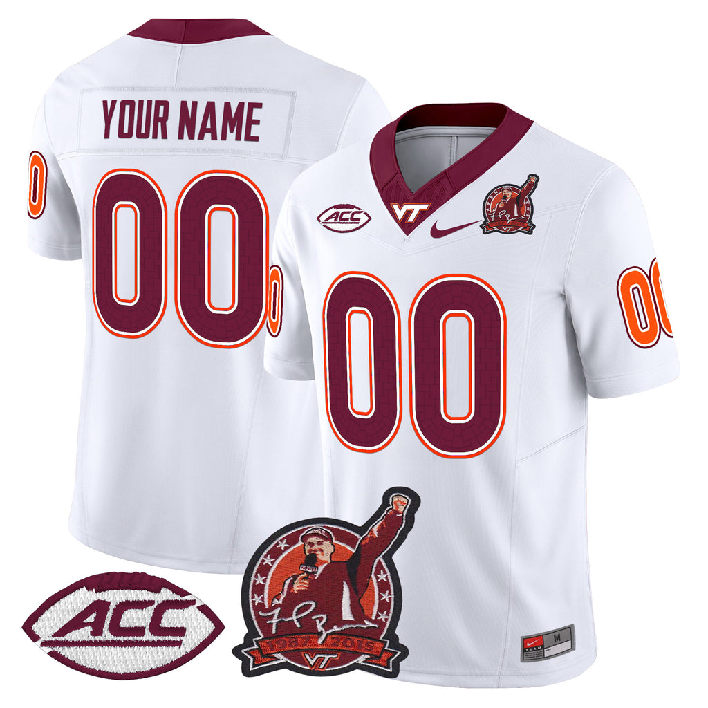 Virginia Tech Hokies Coach Frank Beamer Patch 2025 Vapor Limited Custom Jersey - All Stitched