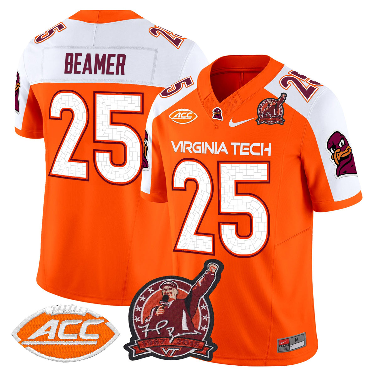 Men's Virginia Tech Hokies Coach Frank Beamer Patch 2025 Vapor Limited Jersey - All Stitched