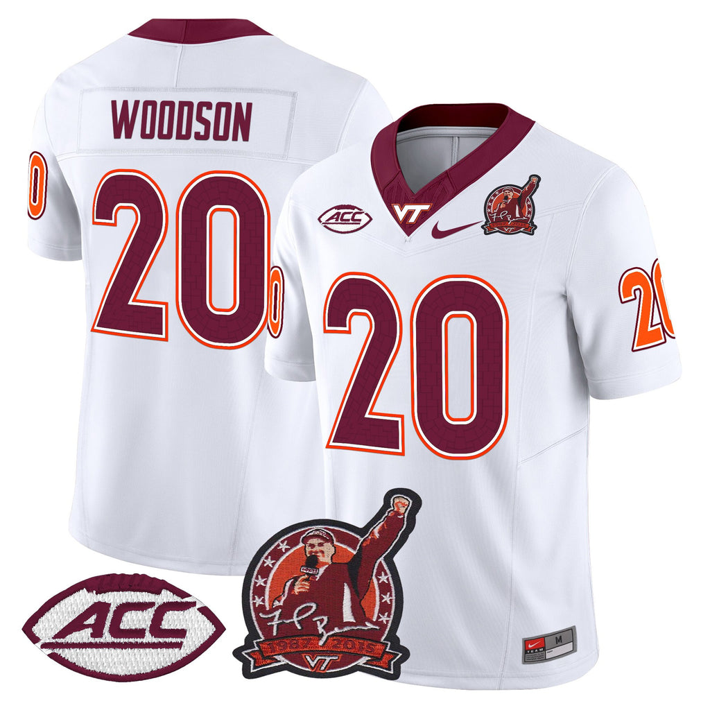 Men's Virginia Tech Hokies Coach Frank Beamer Patch 2025 Vapor Limited Jersey - All Stitched