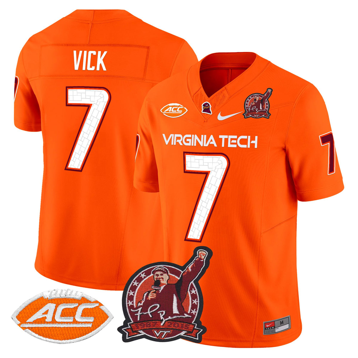 Men's Virginia Tech Hokies Coach Frank Beamer Patch 2025 Vapor Limited Jersey - All Stitched
