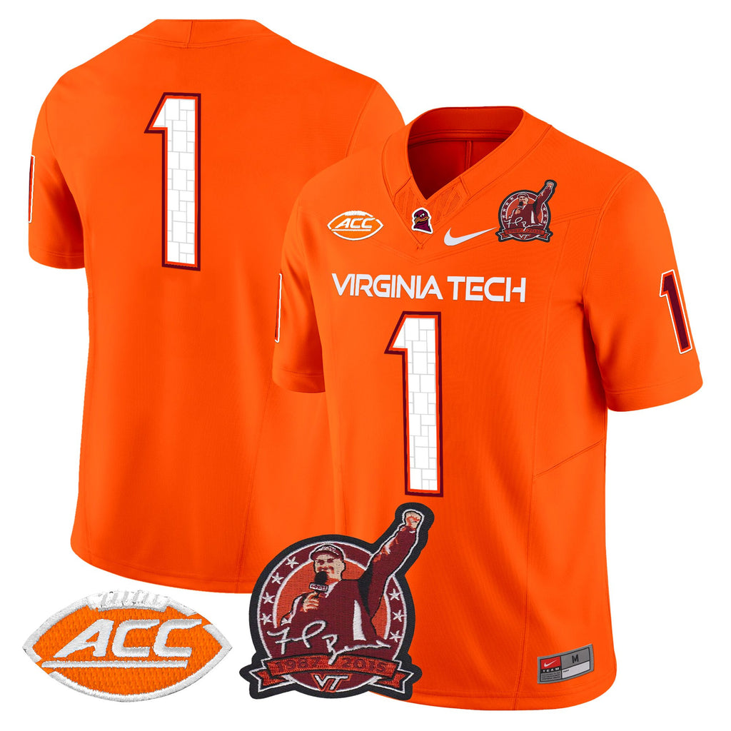Men's Virginia Tech Hokies Coach Frank Beamer Patch 2025 Vapor Limited Jersey - All Stitched