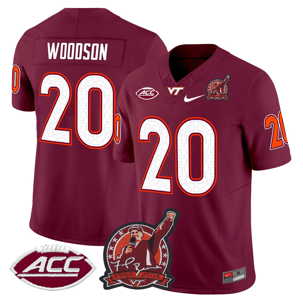 Men's Virginia Tech Hokies Coach Frank Beamer Patch 2025 Vapor Limited Jersey - All Stitched