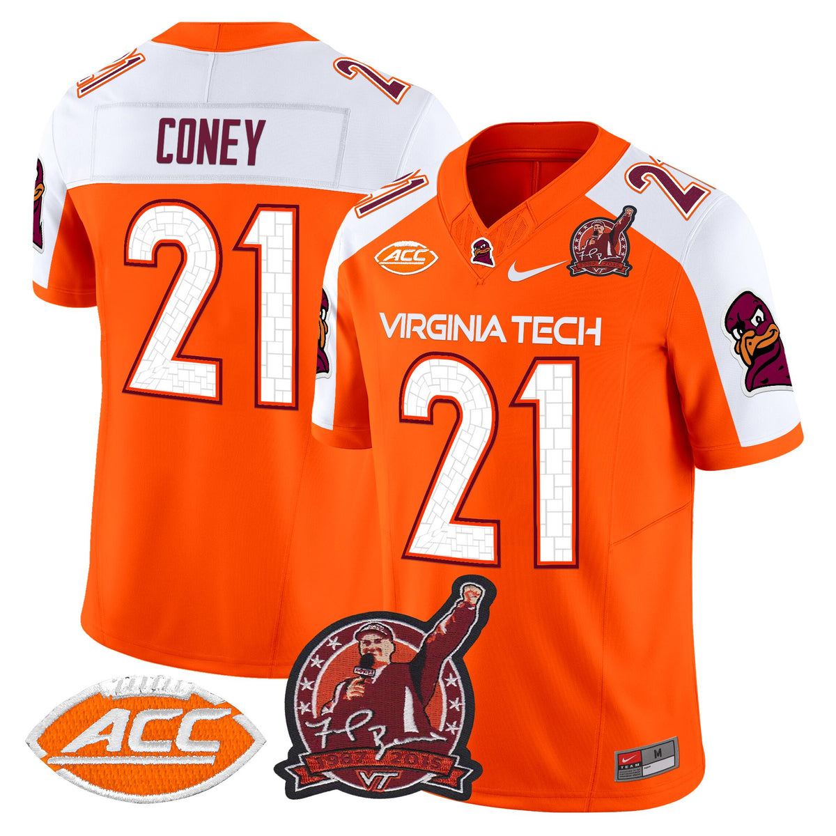 Men's Virginia Tech Hokies Coach Frank Beamer Patch 2025 Vapor Limited Jersey - All Stitched