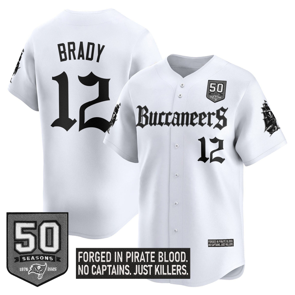 Men's Tampa Bay Buccaneers 'Gothic Pirate Shadows Edition' Vapor Baseball Jersey - All Stitched