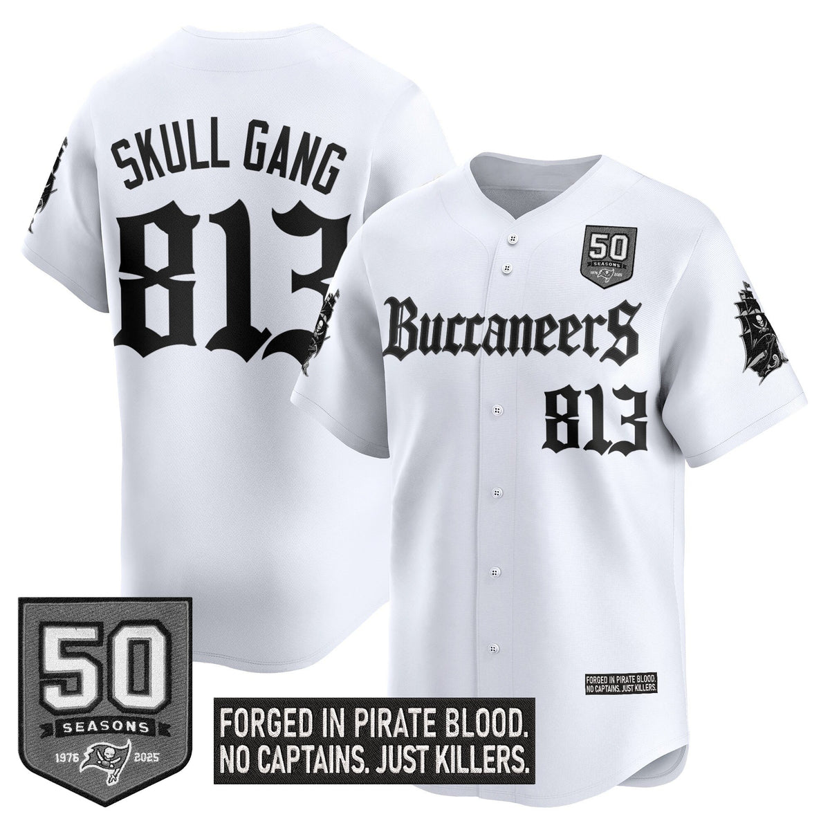 Men's Tampa Bay Buccaneers 'Gothic Pirate Shadows Edition' Vapor Baseball Jersey - All Stitched