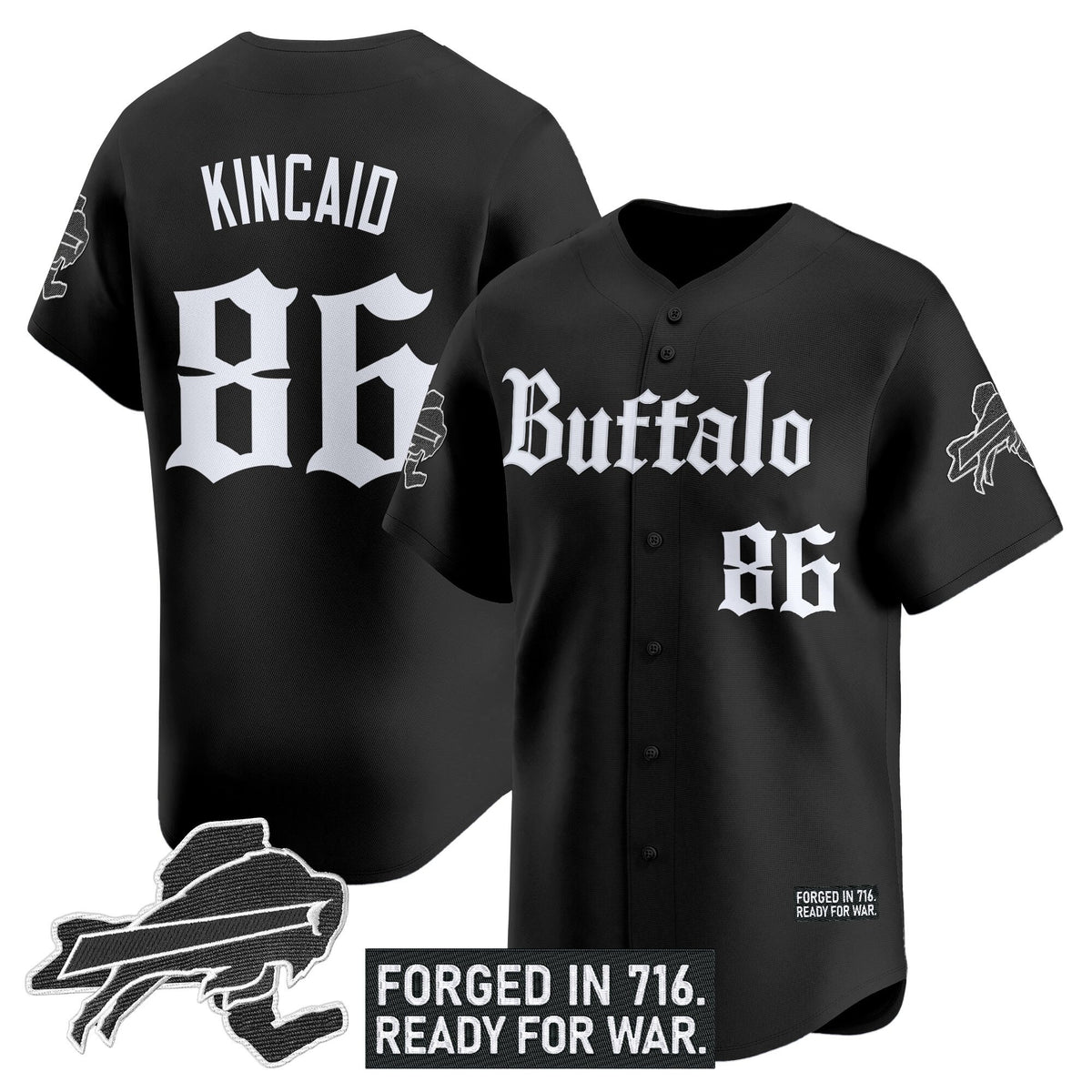Men's Buffalo Bills 'Gothic Cold Front Edition' Vapor Baseball Jersey - All Stitched