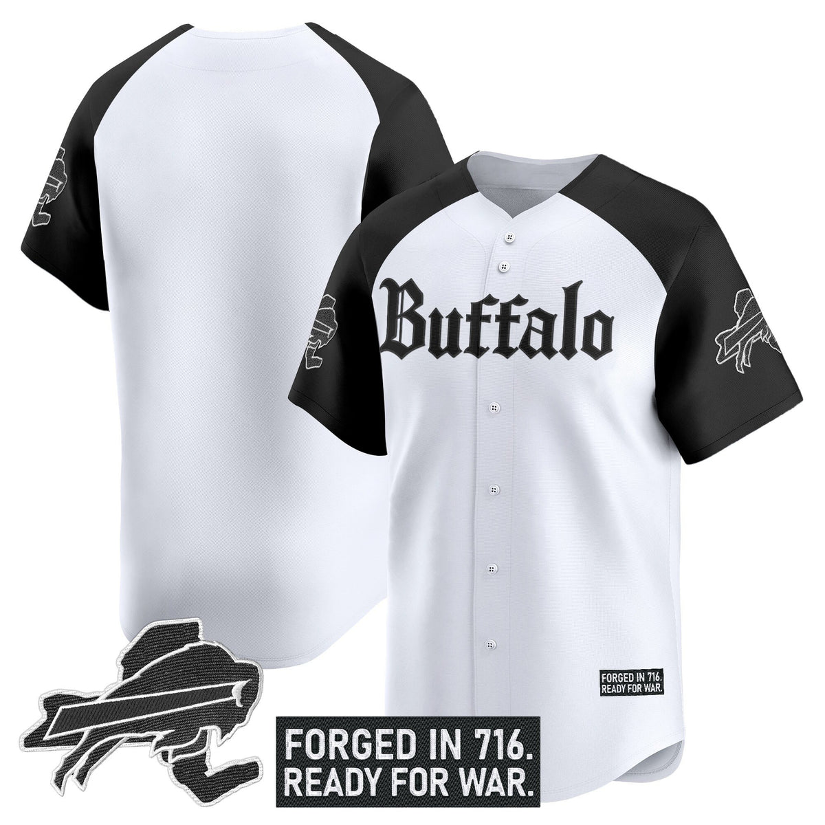 Men's Buffalo Bills 'Gothic Cold Front Edition' Vapor Baseball Jersey - All Stitched