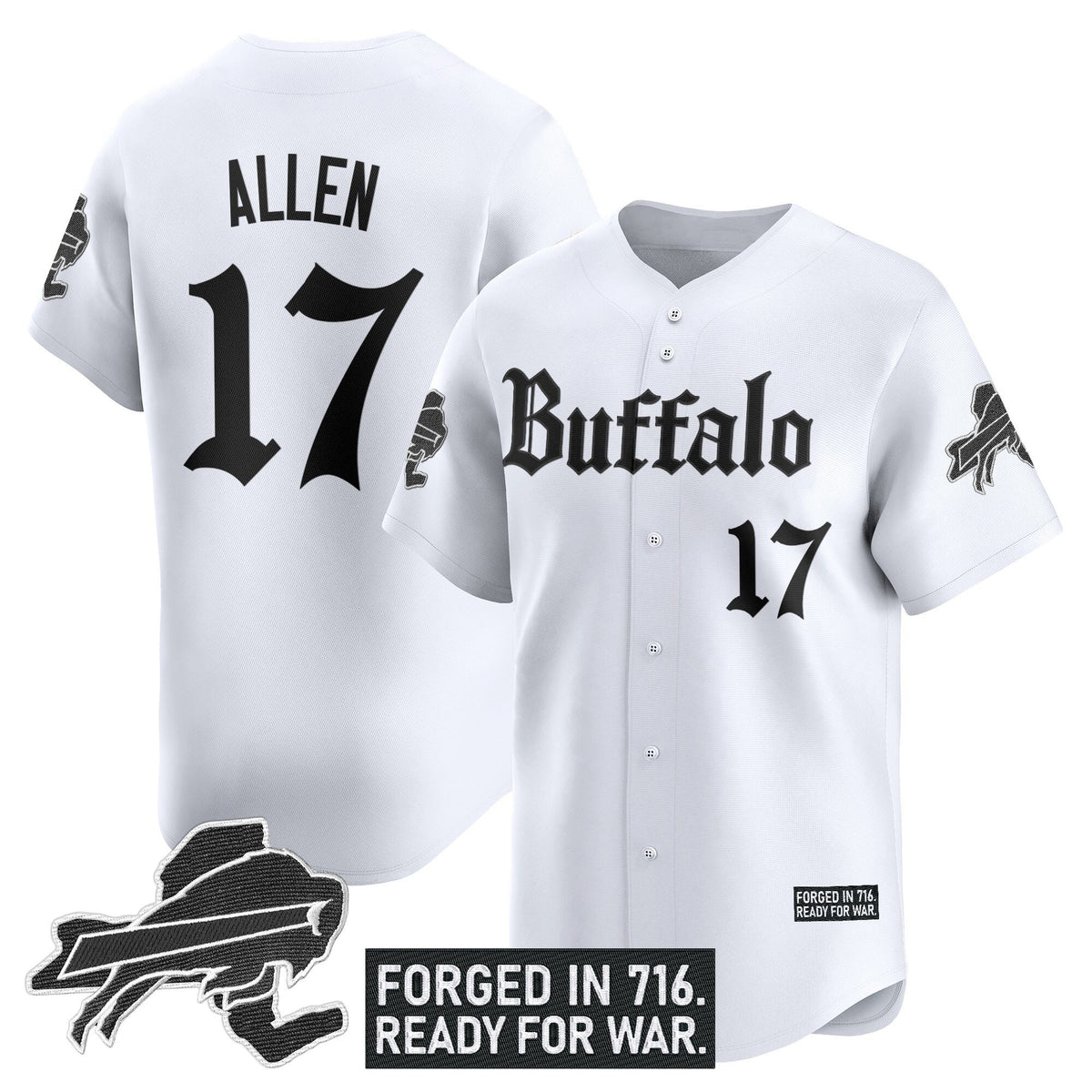 Men's Buffalo Bills 'Gothic Cold Front Edition' Vapor Baseball Jersey - All Stitched