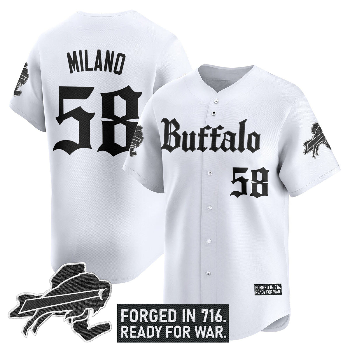 Men's Buffalo Bills 'Gothic Cold Front Edition' Vapor Baseball Jersey - All Stitched