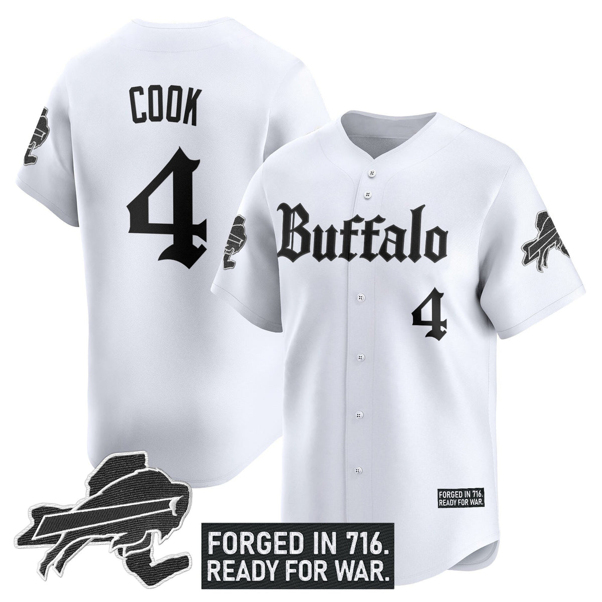 Men's Buffalo Bills 'Gothic Cold Front Edition' Vapor Baseball Jersey - All Stitched