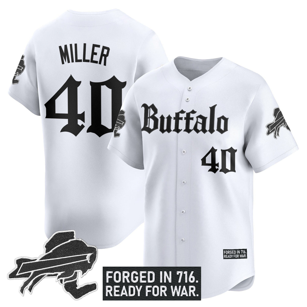Men's Buffalo Bills 'Gothic Cold Front Edition' Vapor Baseball Jersey - All Stitched