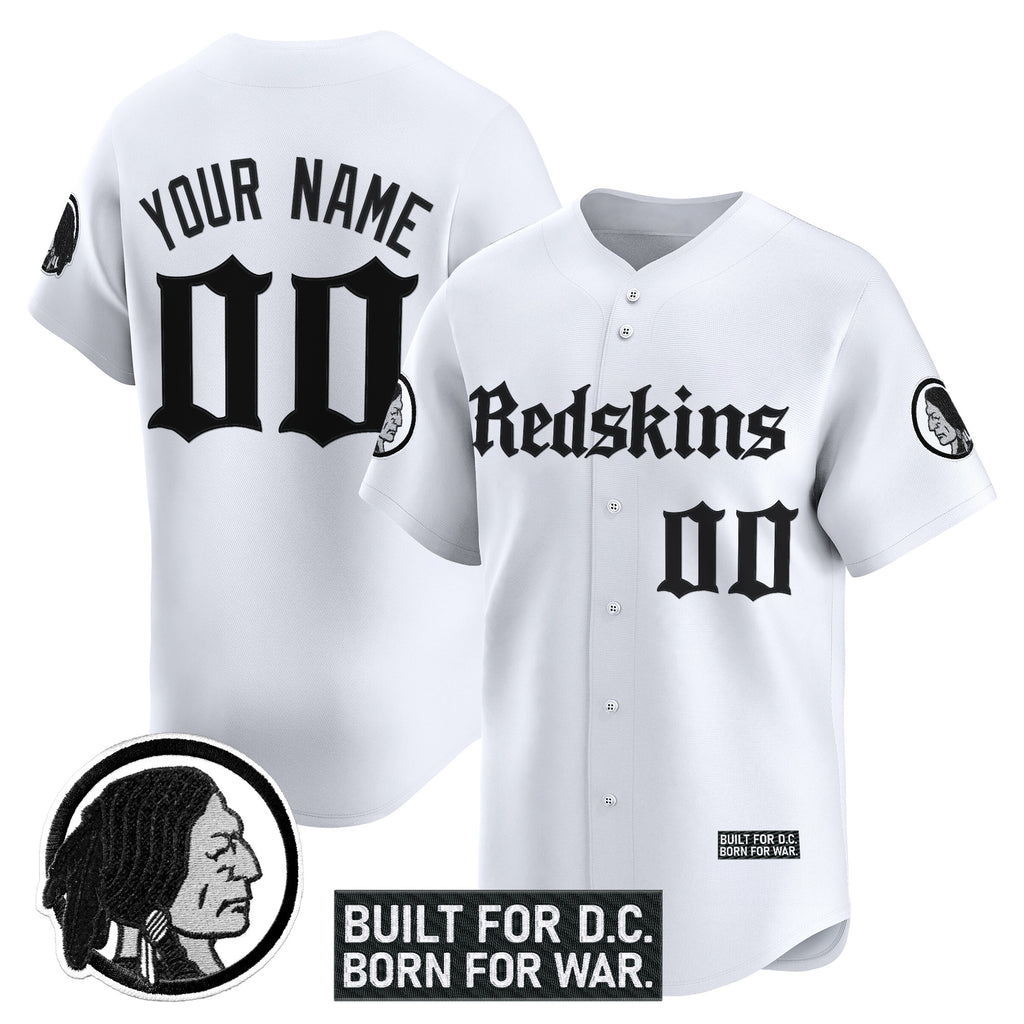 Washington Redskins 'Gothic Capital Edition' Vapor Baseball Custom Jersey - All Stitched