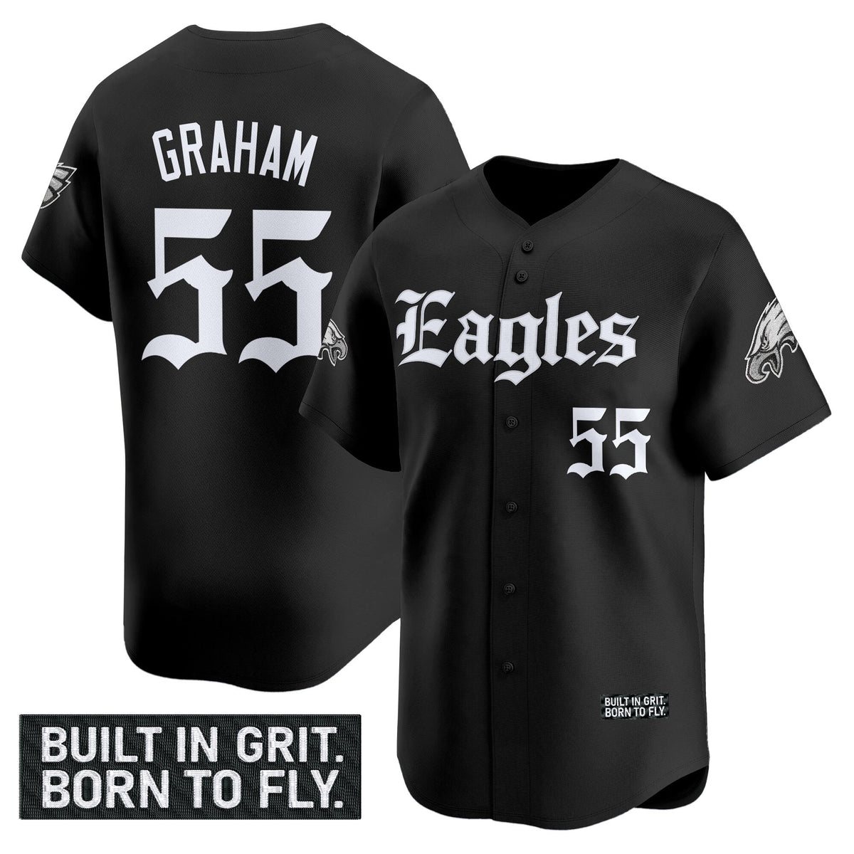 Men's Philadelphia Eagles 'Gothic Philly Edition' Vapor Baseball Jersey - All Stitched