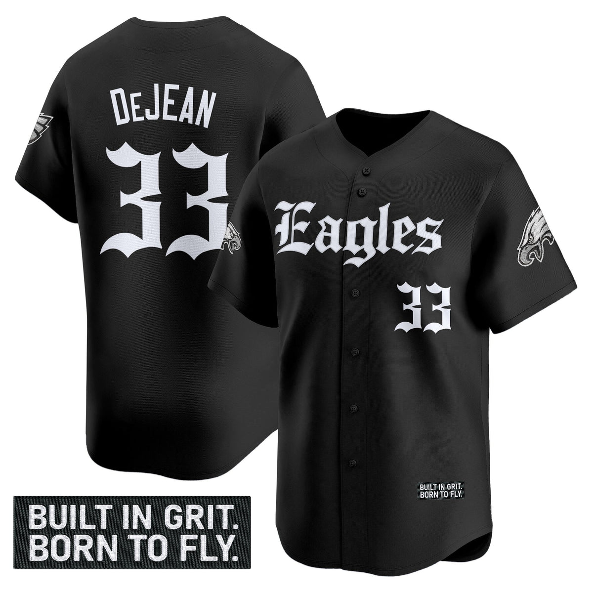 Men's Philadelphia Eagles 'Gothic Philly Edition' Vapor Baseball Jersey - All Stitched