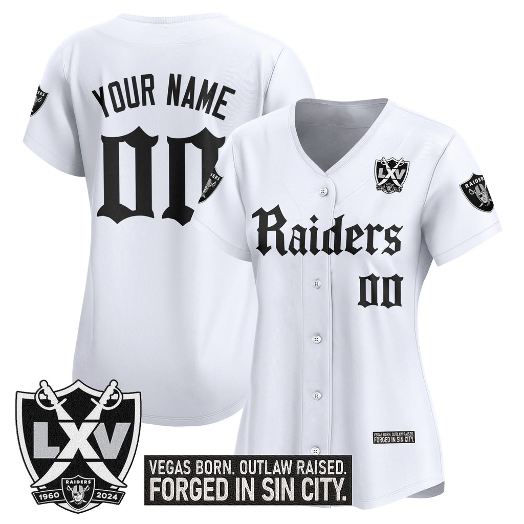 Las Vegas Raiders 'Gothic Sin City Shadows Edition' Vapor Baseball Custom Jersey - All Stitched