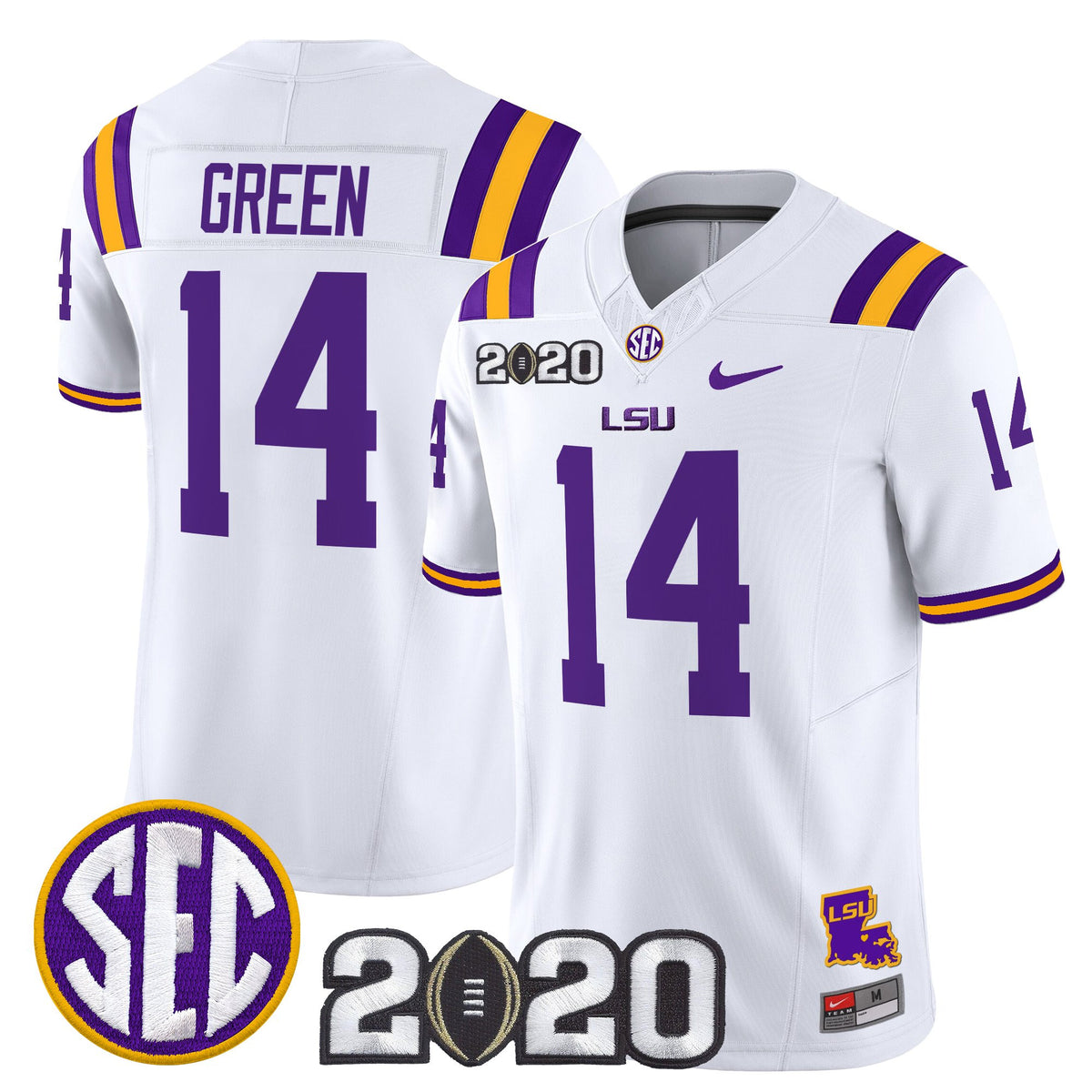 Men's LSU Tigers 2020 National Champions Vapor Limited Jersey - All Stitched