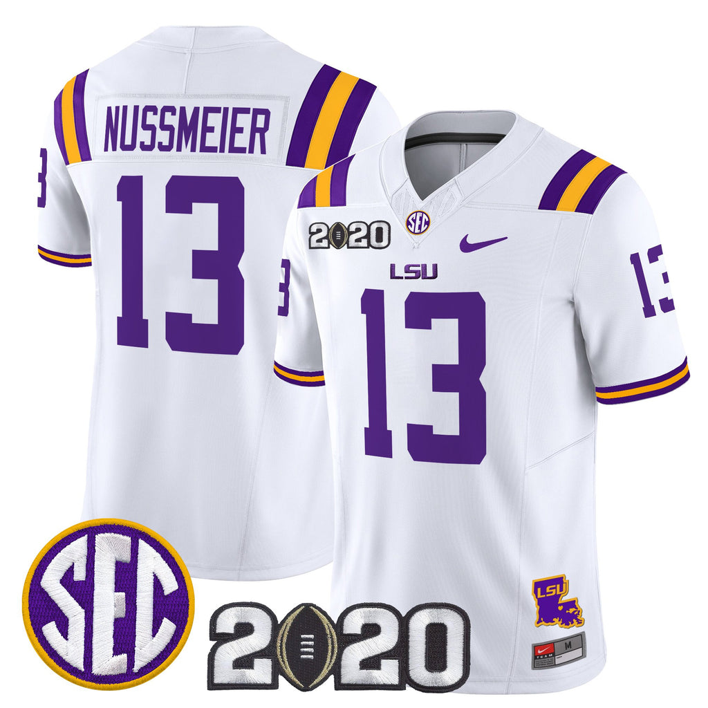 Men's LSU Tigers 2020 National Champions Vapor Limited Jersey - All Stitched