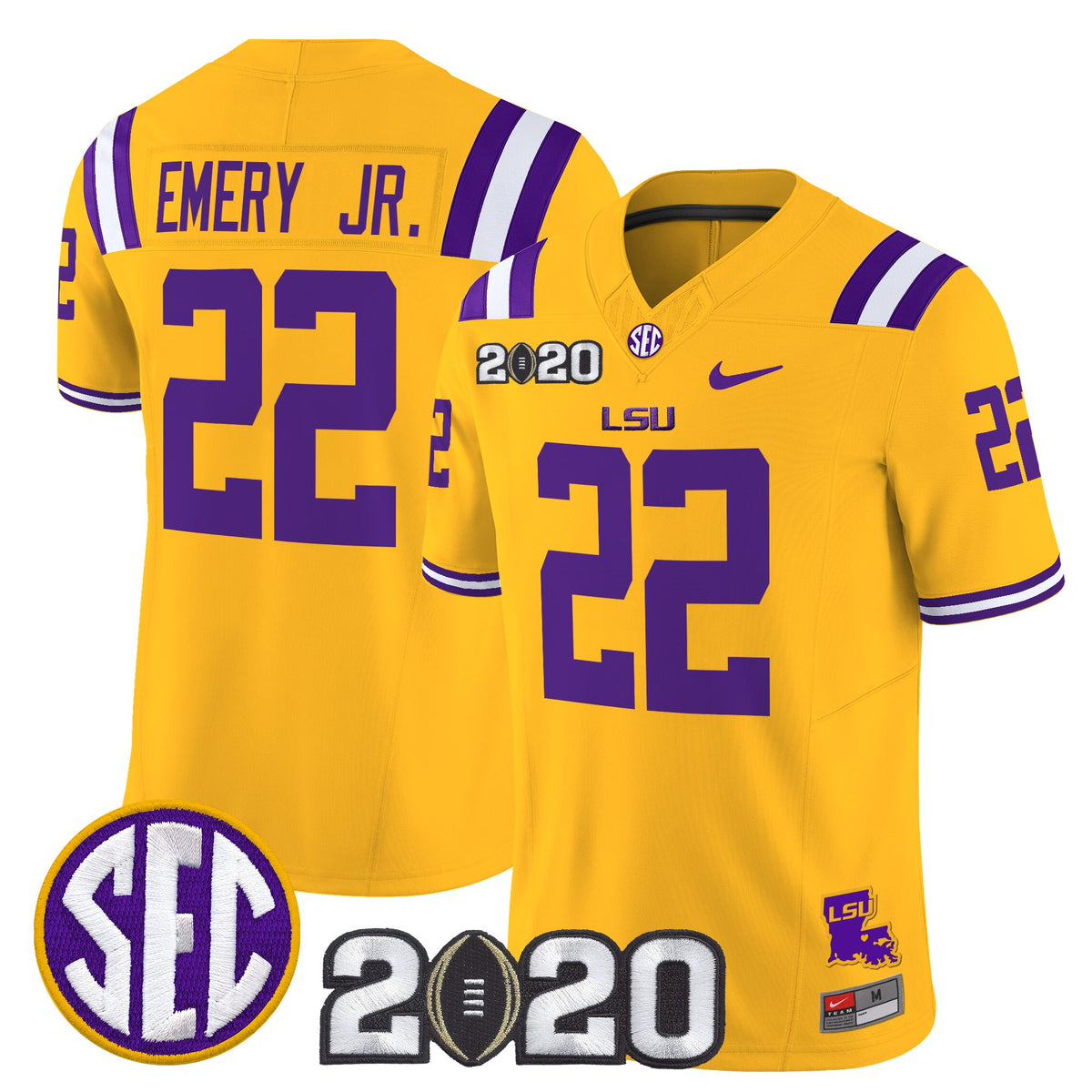 Men's LSU Tigers 2020 National Champions Vapor Limited Jersey - All Stitched