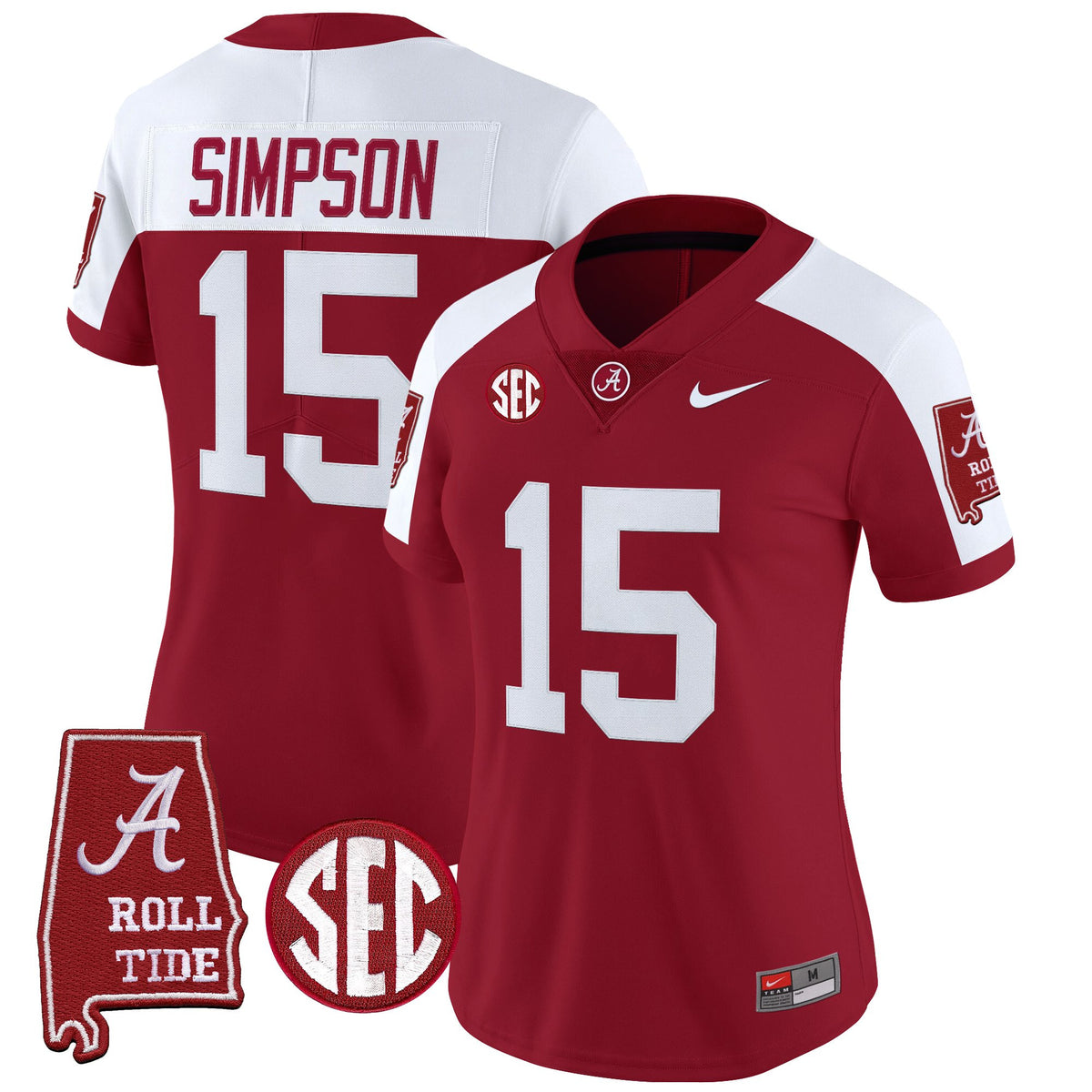 Women's Alabama Crimson Tide 2025 Vapor Limited Jersey - Alabama Map - All Stitched