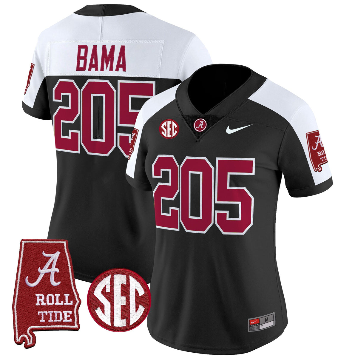 Women's Alabama Crimson Tide 2025 Vapor Limited Jersey - Alabama Map - All Stitched