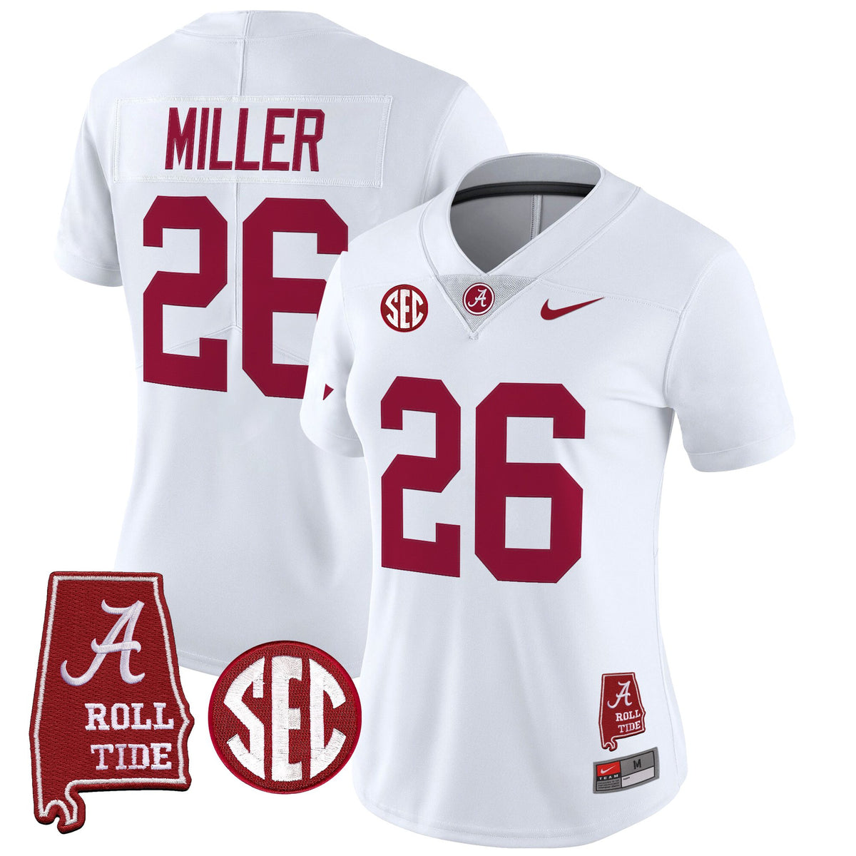 Women's Alabama Crimson Tide 2025 Vapor Limited Jersey - Alabama Map - All Stitched