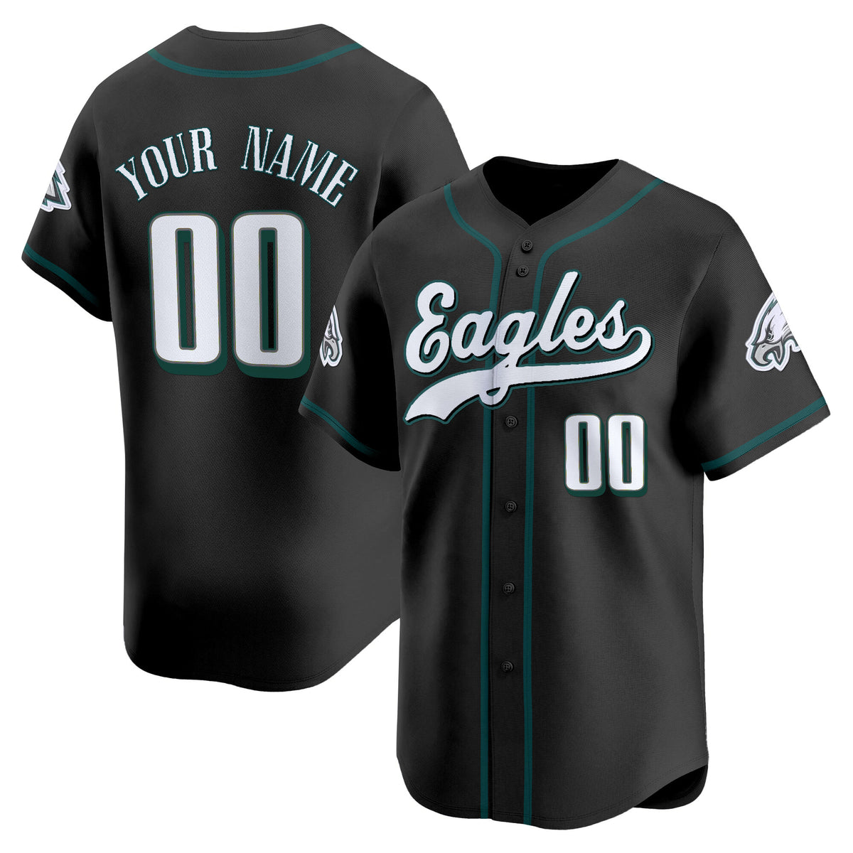 Philadelphia Eagles 2025 Vapor Baseball Custom Jersey - All Stitched