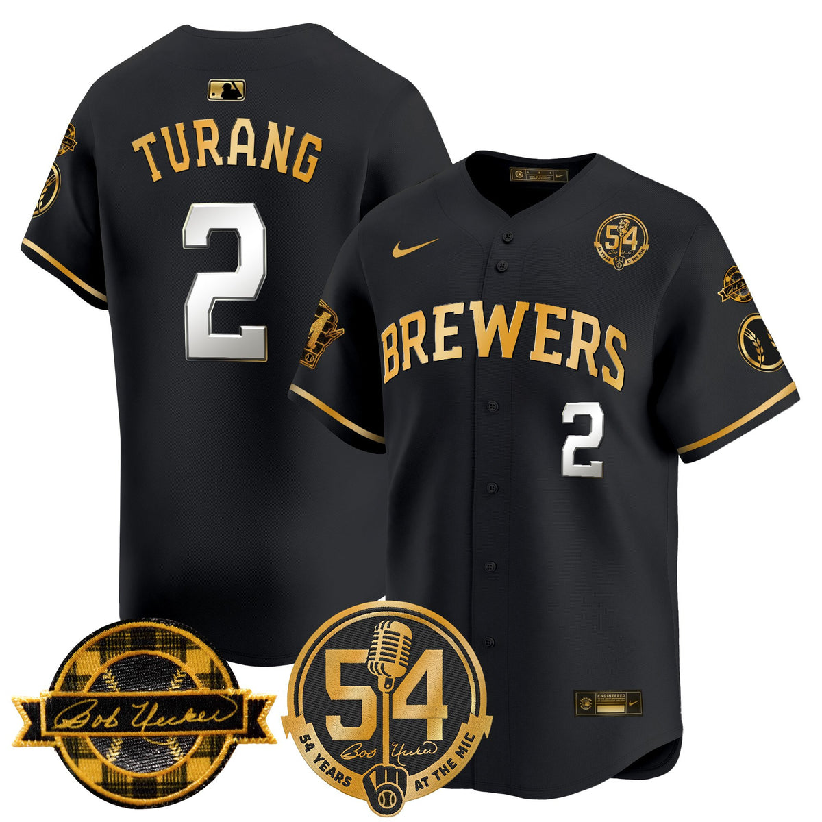 Men's Milwaukee Brewers 'Bob Uecker - 54 Seasons for Brewers' Vapor Premier Limited Jersey - All Stitched