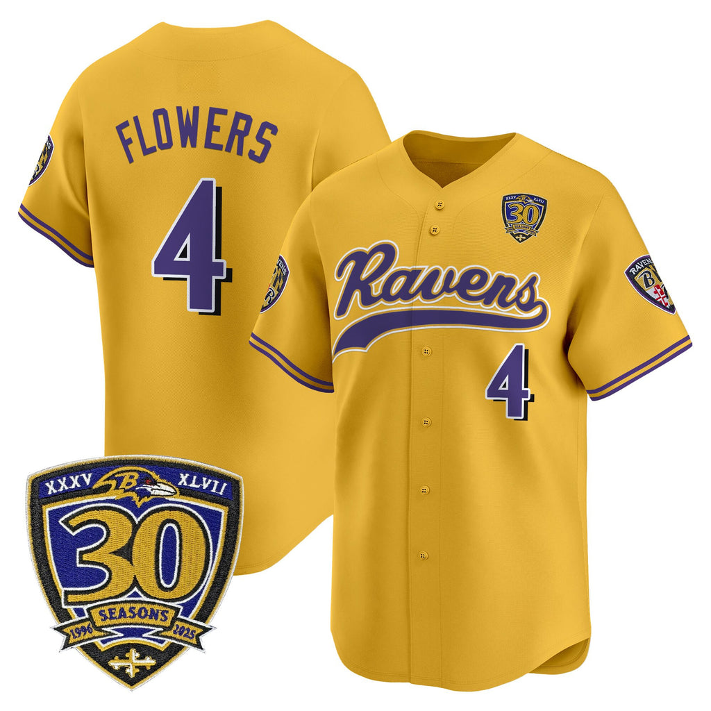 Men's Baltimore Ravens 2025 Vapor Baseball Jersey - 30th Anniversary Patch - All Stitched