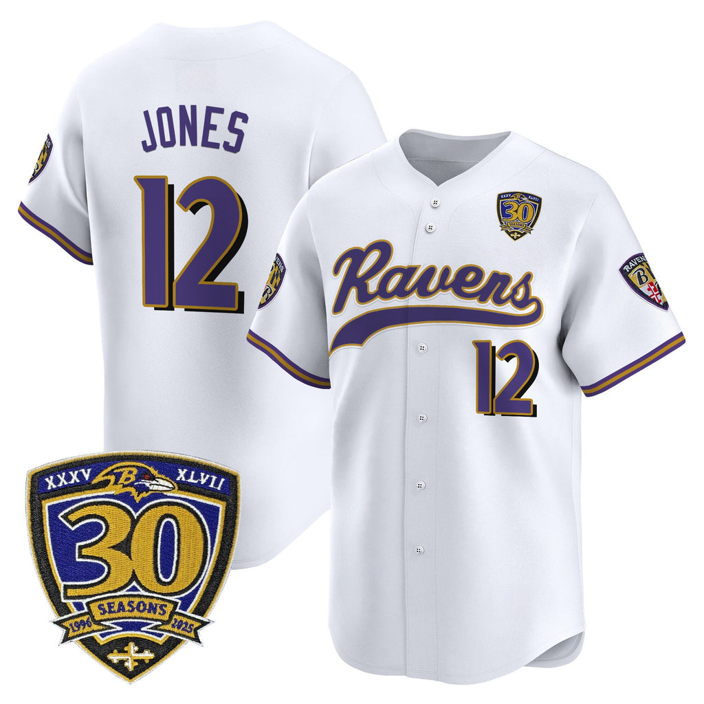 Men's Baltimore Ravens 2025 Vapor Baseball Jersey - 30th Anniversary Patch - All Stitched