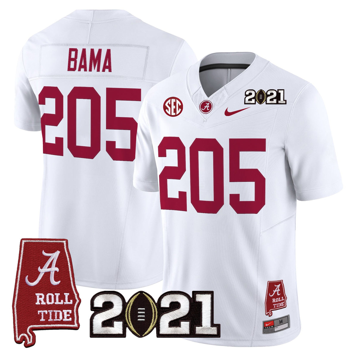 Men's Alabama Crimson Tide '2021 CFP National Championship' Vapor Limited Jersey - Alabama Map - All Stitched