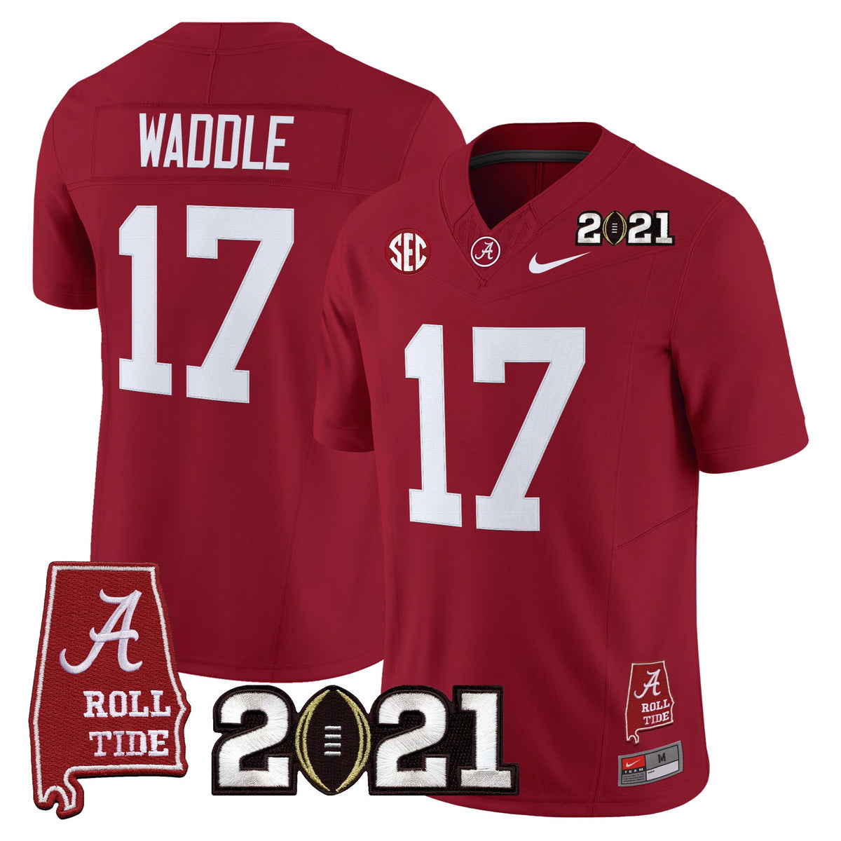 Men's Alabama Crimson Tide '2021 CFP National Championship' Vapor Limited Jersey - Alabama Map - All Stitched