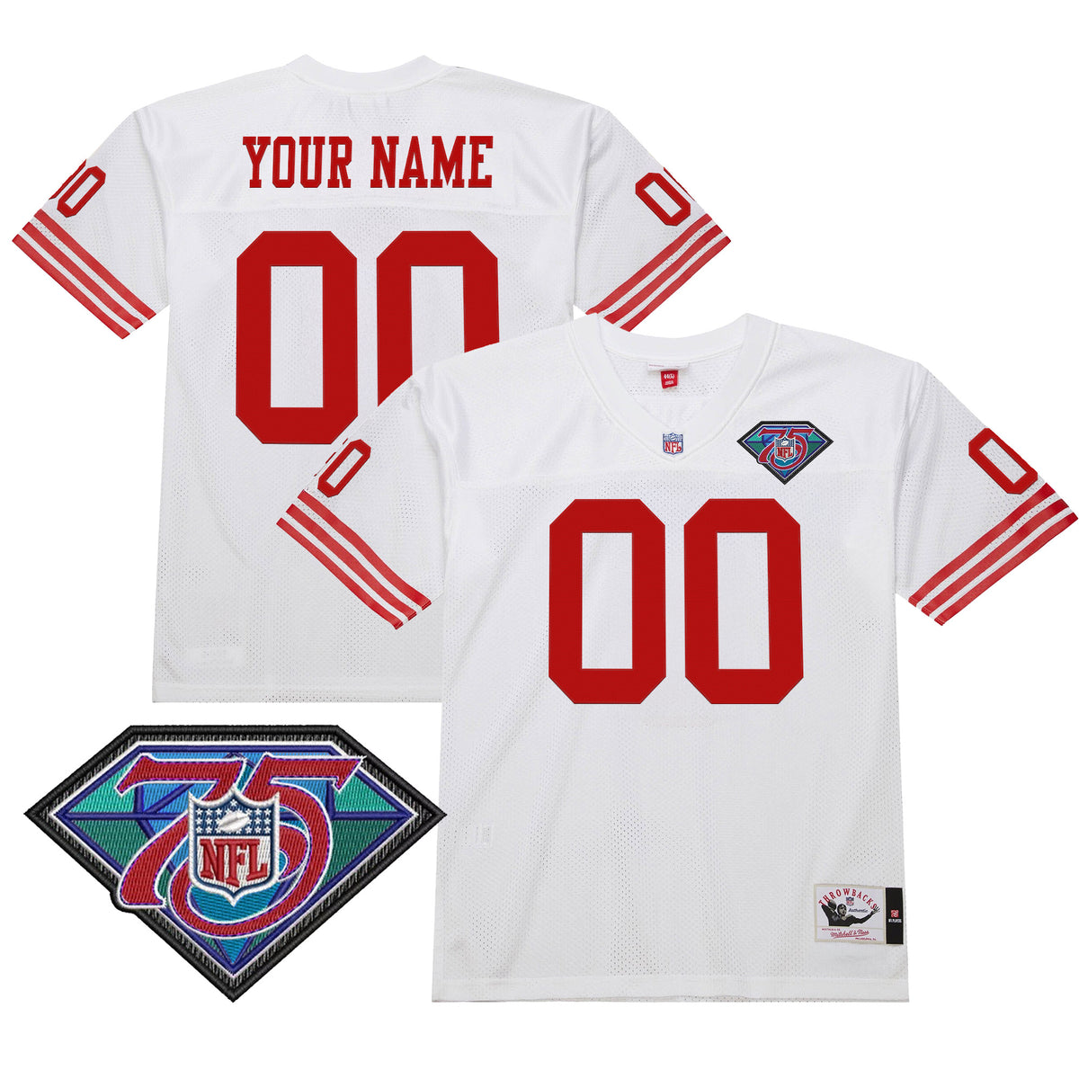San Francisco 49ers Throwback Player Custom Jersey - All Stitched