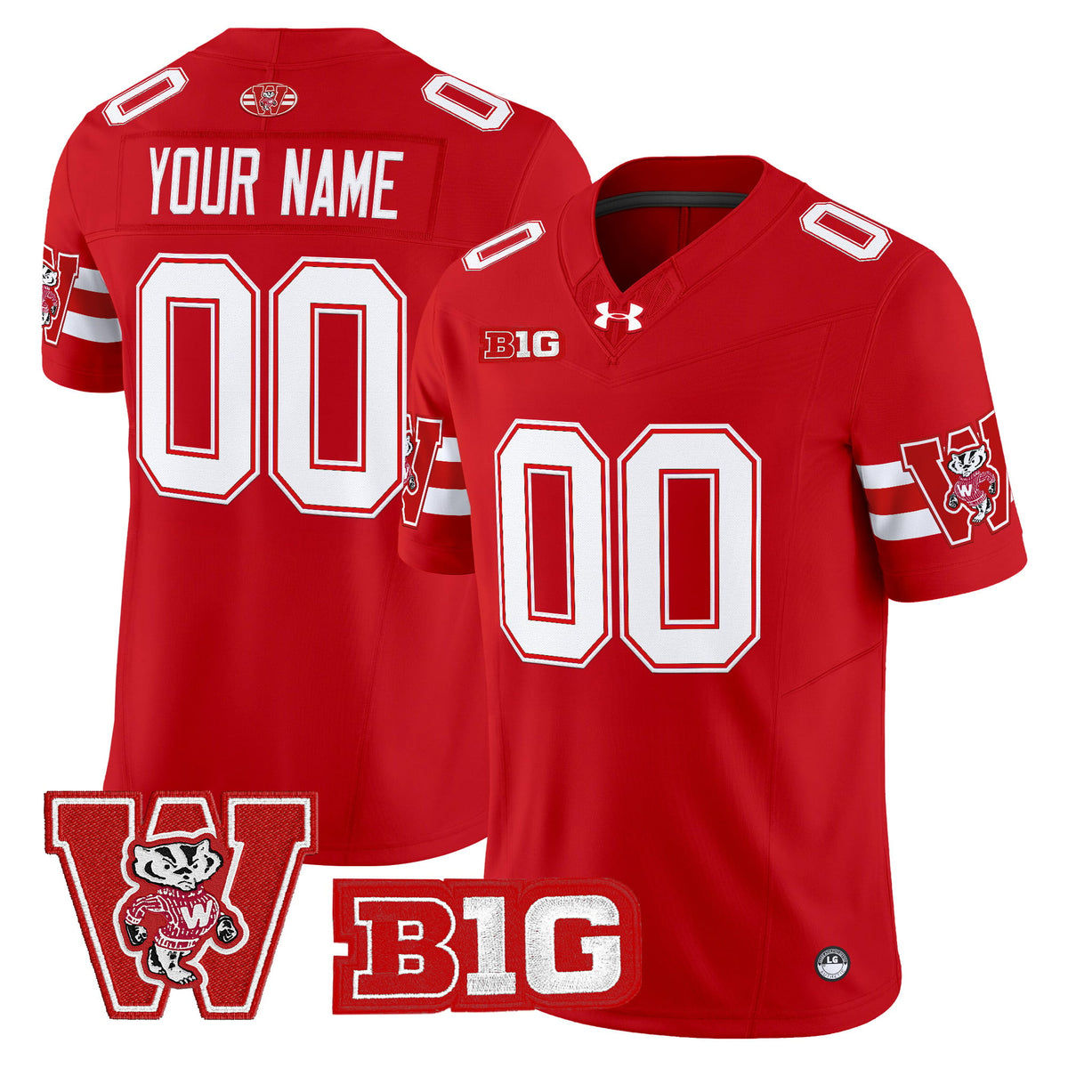 Wisconsin Badgers Throwback Vapor Limited Custom Jersey - All Stitched