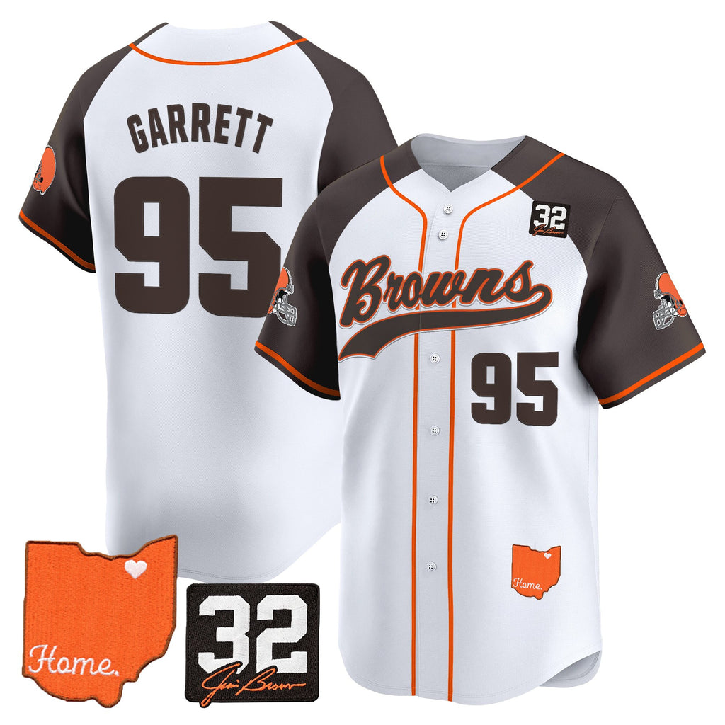 Men's Cleveland Browns '#32 Jim Brown Memorial & Home Patch' Vapor Baseball Jersey - All Stitched