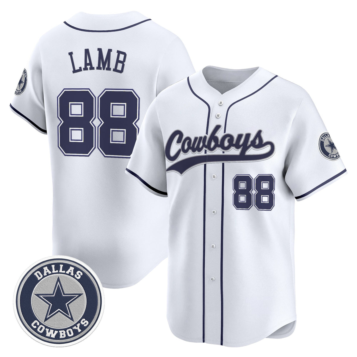 Men's Dallas Cowboys Vapor Baseball Jersey - All Stitched