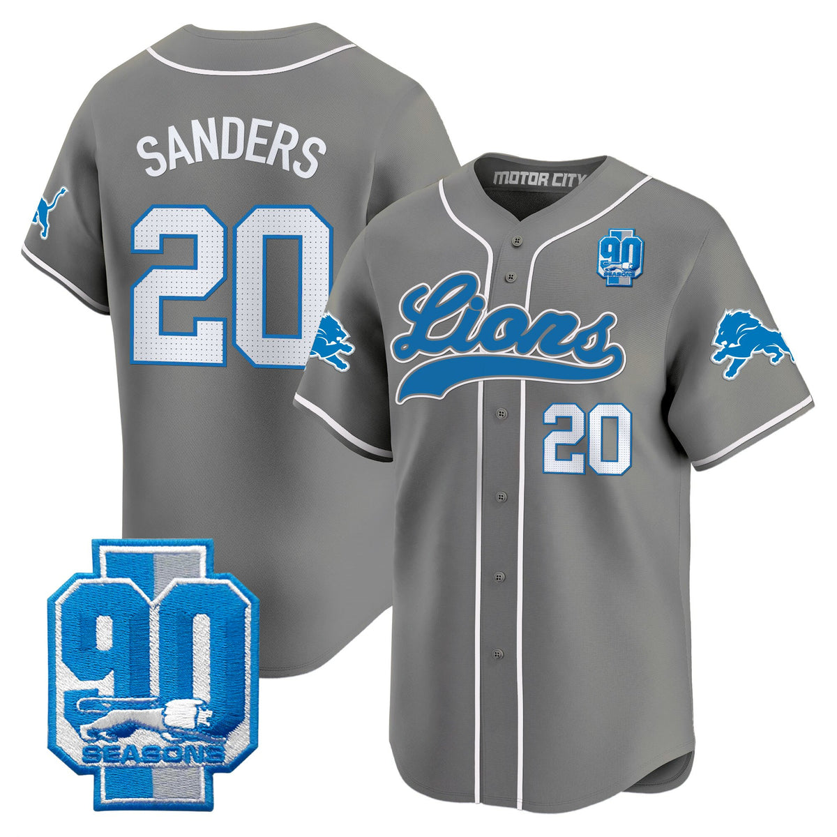 Men's Detroit Lions 2025 Vapor Baseball Jersey - All Stitched