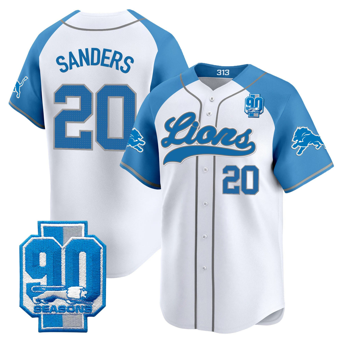 Men's Detroit Lions 2025 Vapor Baseball Jersey - All Stitched