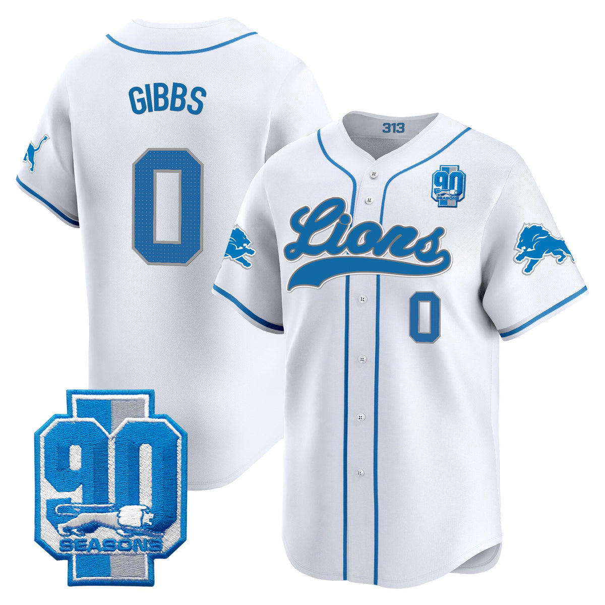 Men's Detroit Lions 2025 Vapor Baseball Jersey - All Stitched