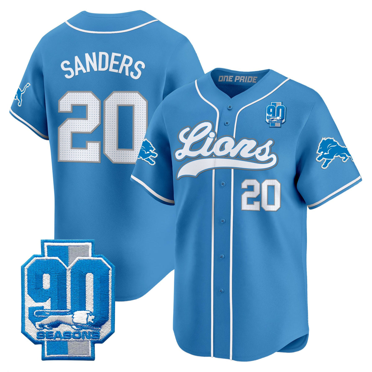 Men's Detroit Lions 2025 Vapor Baseball Jersey - All Stitched