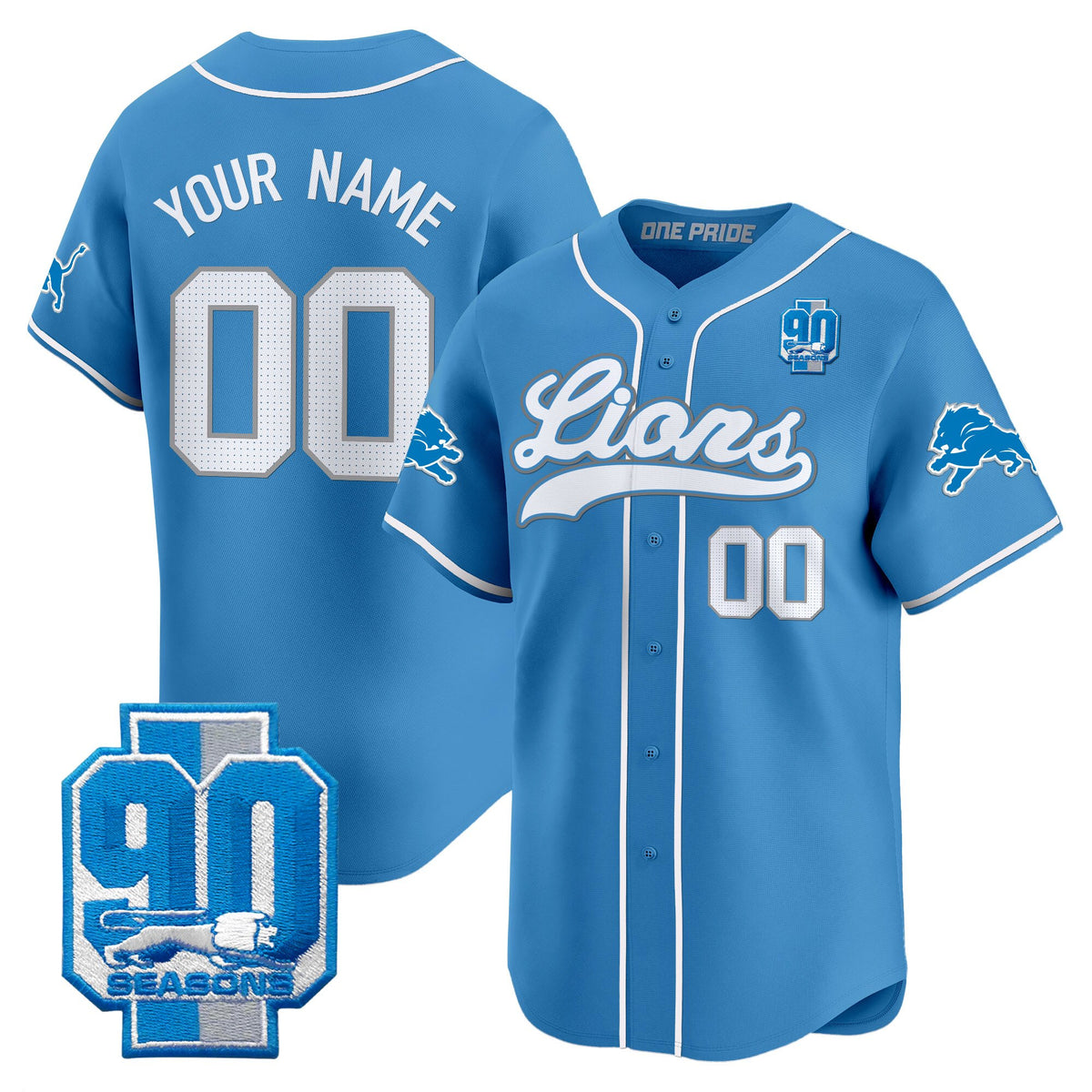 Detroit Lions 2025 Vapor Baseball Custom Jersey - All Stitched