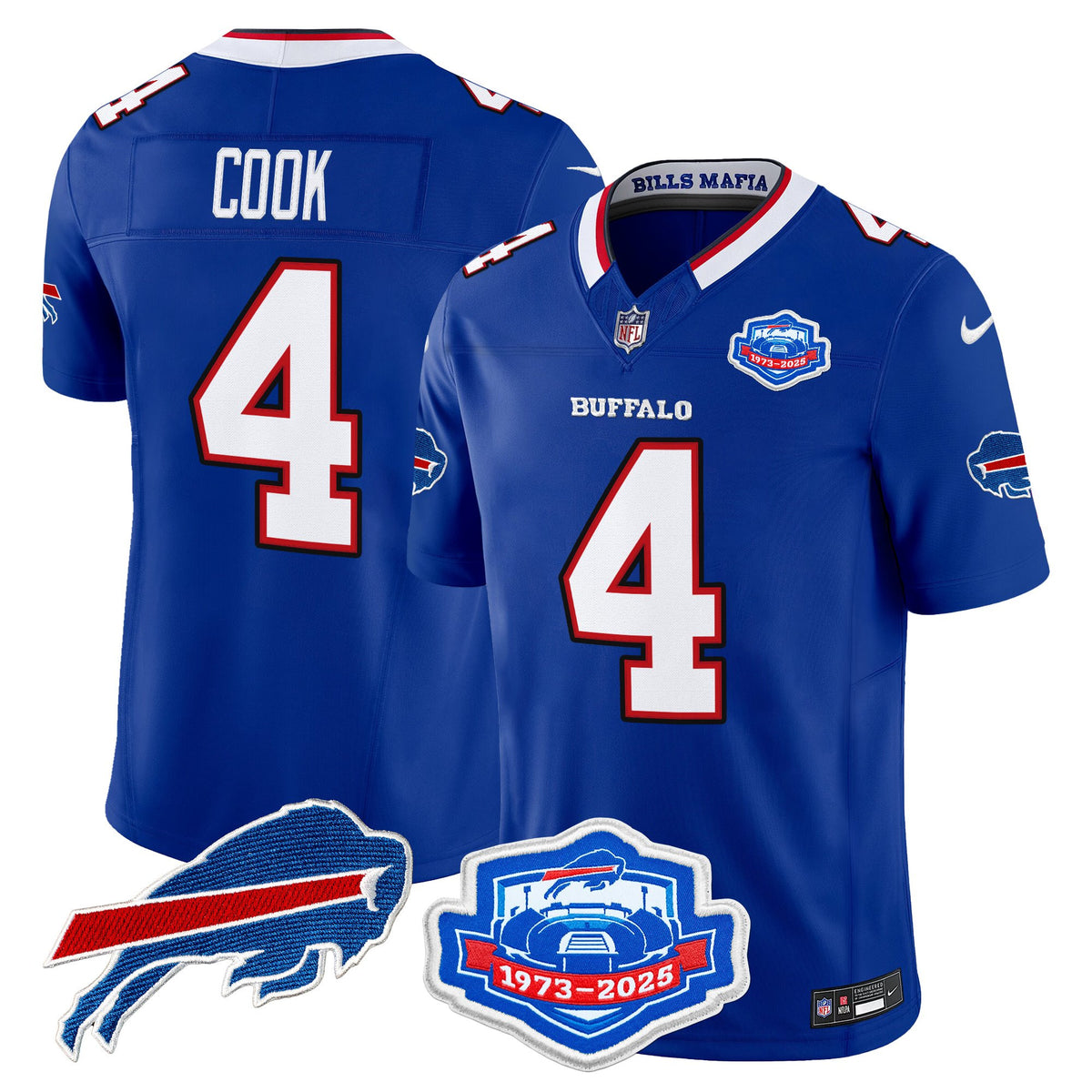 Men's Buffalo Bills 2025 "Rivalries" Vapor Limited Jersey - Farewell Season Patch - All Stitched