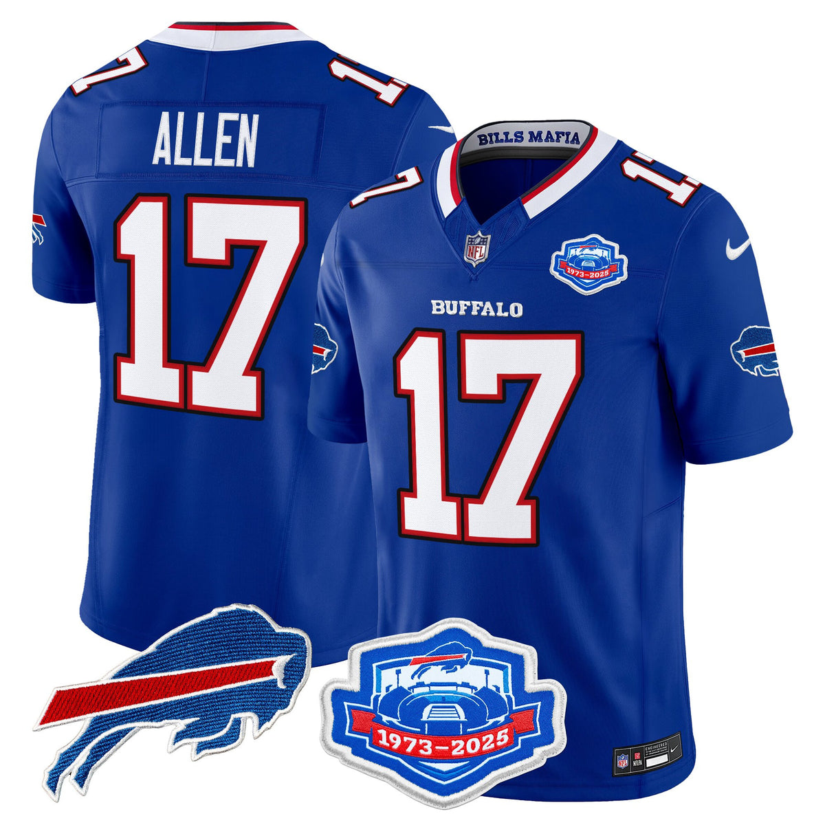 Men's Buffalo Bills 2025 "Rivalries" Vapor Limited Jersey - Farewell Season Patch - All Stitched